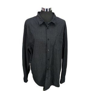 Julian & Mark Long sleeve button‎ down XXL black gray printed shirt